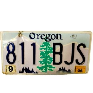 Oregon 2006 License Tag #811BJS Collectible Man Cave